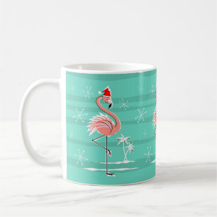 Christmas Flamingo Stripe mug
