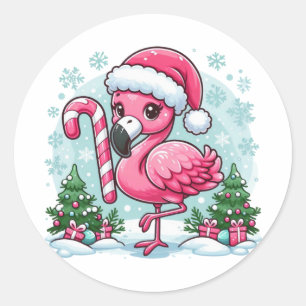 Christmas Flamingo Sublimation Clipart-10424 Classic Round Sticker