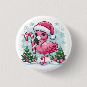 Christmas Flamingo Sublimation Clipart 3 Cm Round Badge