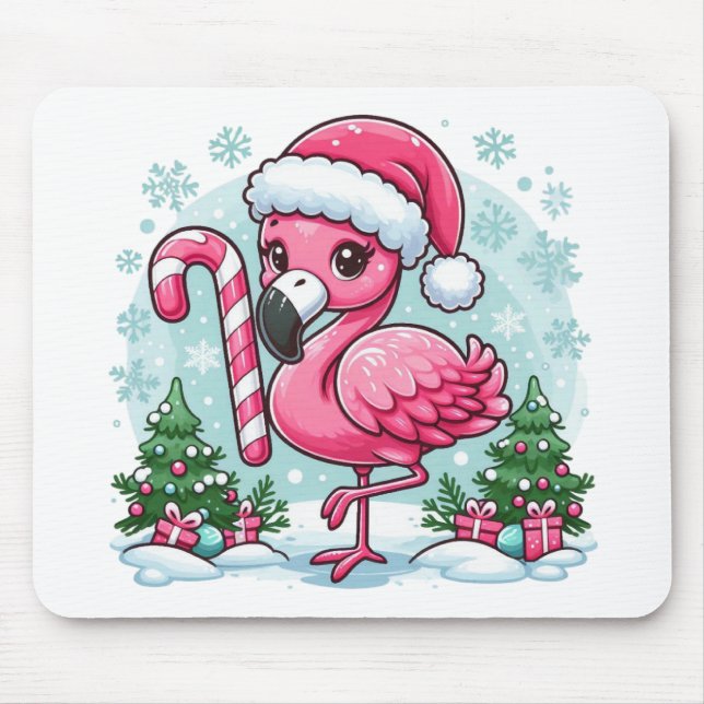 Christmas Flamingo Sublimation Clipart  Mouse Mat (Front)