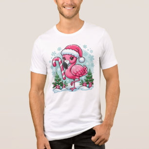 Christmas Flamingo Sublimation Clipart  Tri-Blend Shirt
