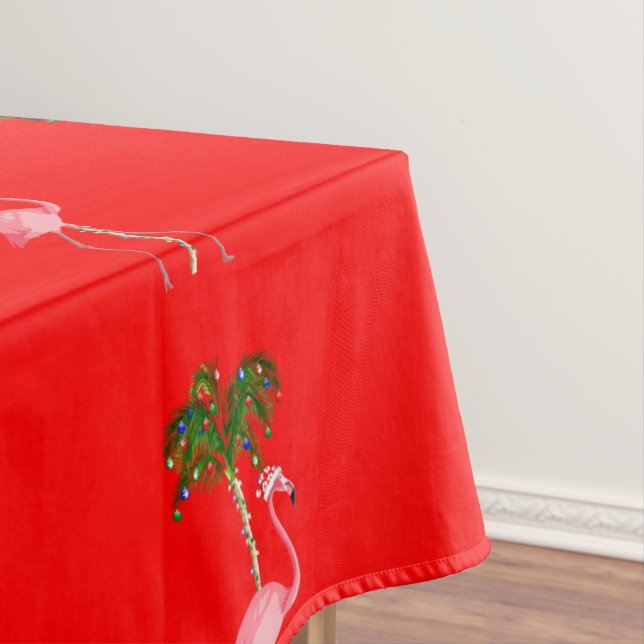 Christmas Flamingo Tablecloth (In Situ)
