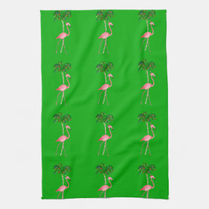 Christmas Flamingo Tea Towel