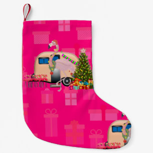 christmas flamingo trailer small christmas stocking