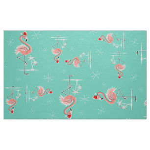 Christmas Flamingo Twist large pattern fabric