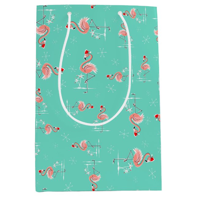 Christmas Flamingo Twist medium gift bag (Front)