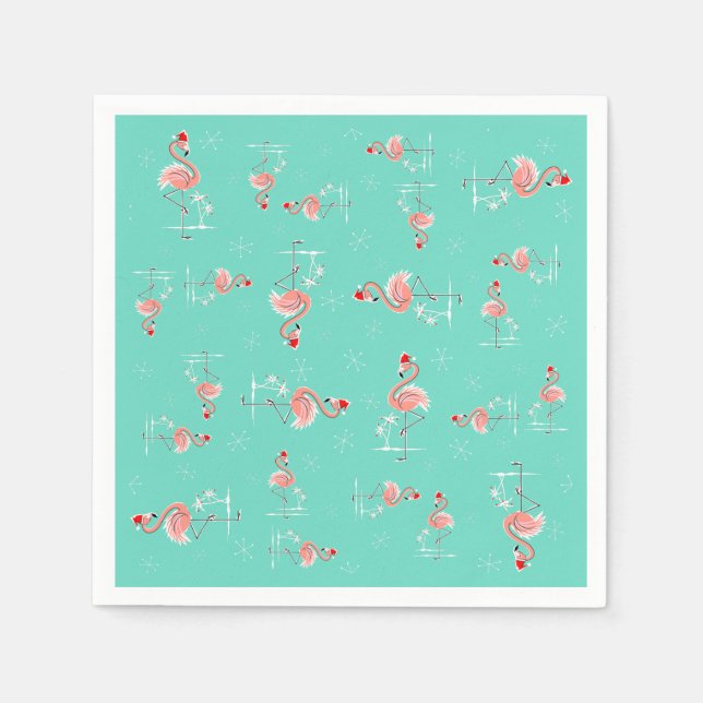 Christmas Flamingo Twist paper napkin (Front)