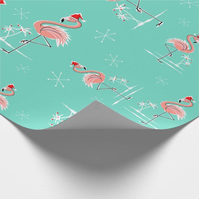 Christmas Flamingo Twist wrapping paper (Corner)