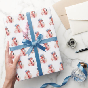 Christmas Flamingo Wrapping Paper