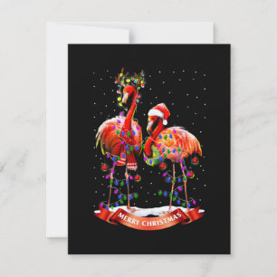 Christmas Flamingos Classic Card