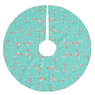 Christmas Flamingos Twist tree skirt