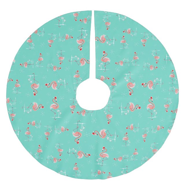 Christmas Flamingos Twist tree skirt (Front)
