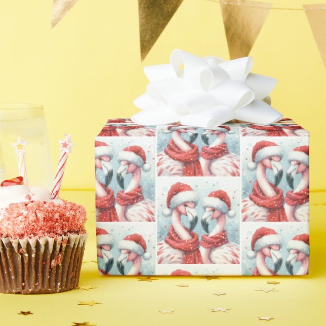 Christmas Flamingos Wrapping Paper (Birthday Party)