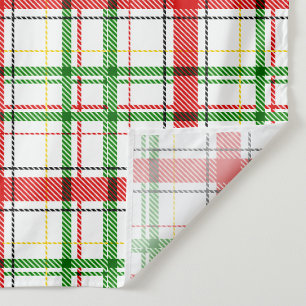 Christmas Flannel Plaid Tartan Design - White Fabric