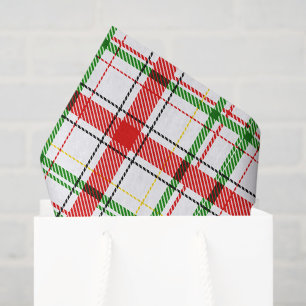 Christmas Flannel Plaid Tartan Design - White  Tissue Paper
