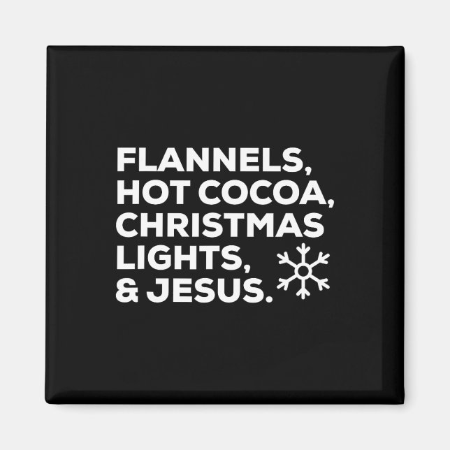 Christmas Flannels Hot Cocoa Christmas Lights An J Magnet (Front)