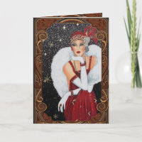 Christmas Flapper Girl Star-Drenched Night Sky