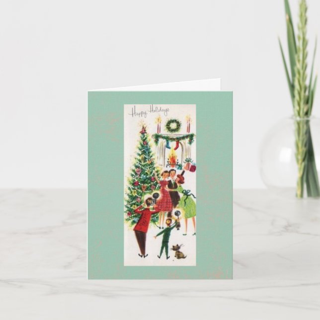 Christmas Flash Bulb Photo - The Good Old Days Hol Holiday Card (Front)