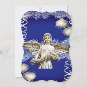 Christmas Flat Greeting Card, Christmas Angel Card