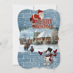 Christmas Flat Greeting Card, Merry Christmas Card