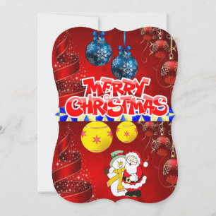 Christmas Flat Greeting Card, Merry Christmas Card