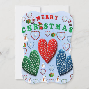 Christmas Flat Greeting Card, Merry Christmas Card