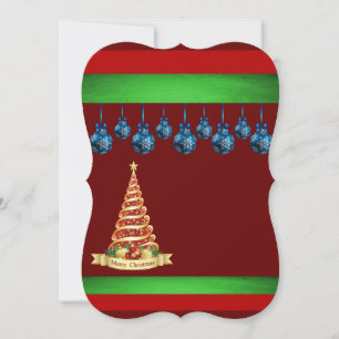 Christmas Flat Greeting Card, Merry Christmas Card