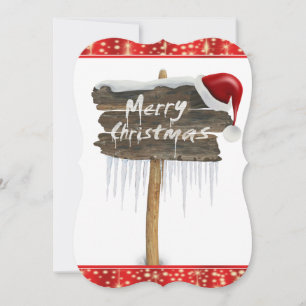 Christmas Flat Greeting Card, Merry Christmas Card