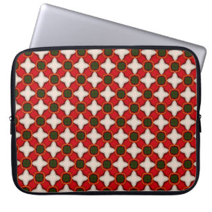christmas fleece and felt background ornate geomet laptop sleeve