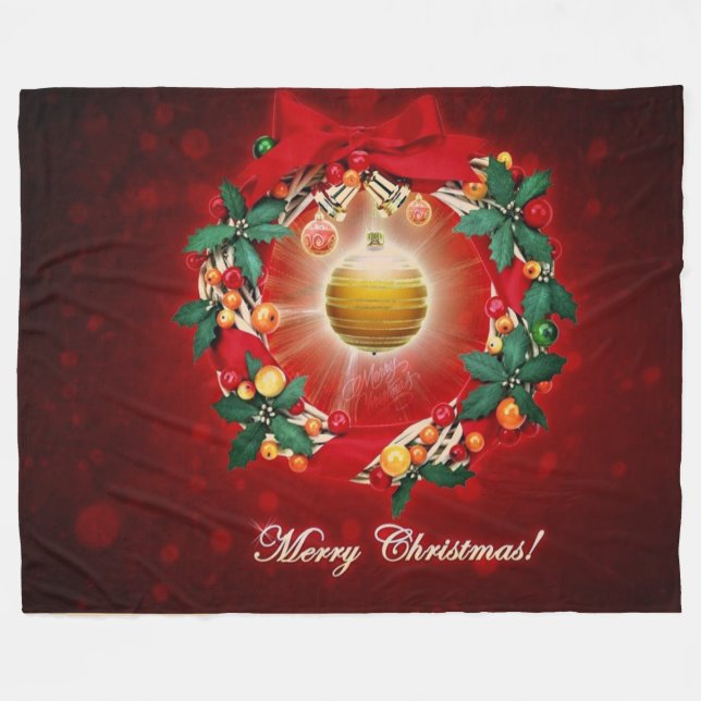CHRISTMAS FLEECE BLANKET (Front (Horizontal))
