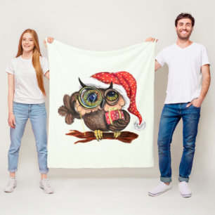 Christmas Fleece Blanket Baby Owl with Gifts