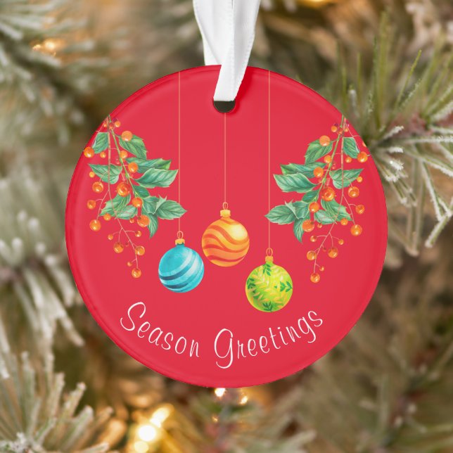 Christmas Floral And Ornaments (Tree)