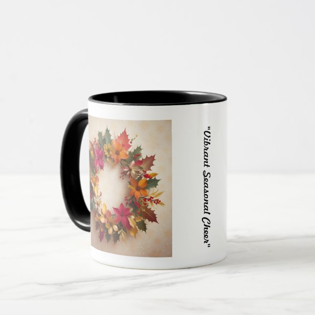 "Christmas Floral Art" Mug (Front Left)