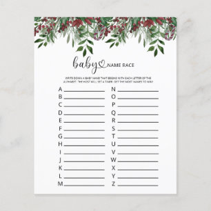 Christmas floral baby name race game