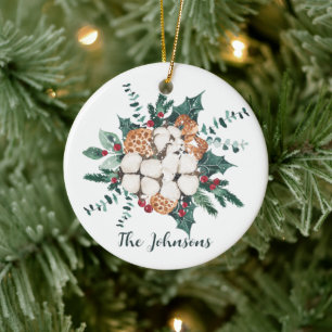 Christmas Floral Bouquet Ceramic Tree Decoration