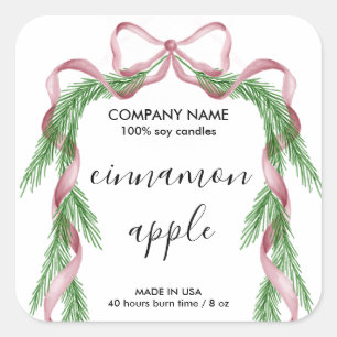 Christmas Floral Candle label product label