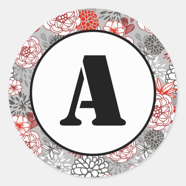 Christmas Floral - Circle Sticker (Front)