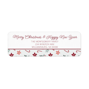 Christmas Floral Country Add Name Address Label