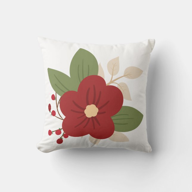 Christmas Floral Cushion (Front)