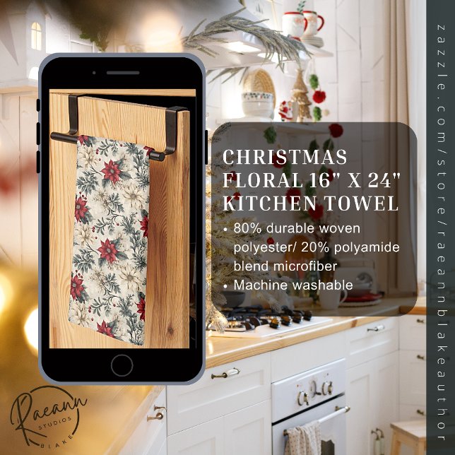 Christmas Floral Design Kitchen Towels (Creator Uploaded)