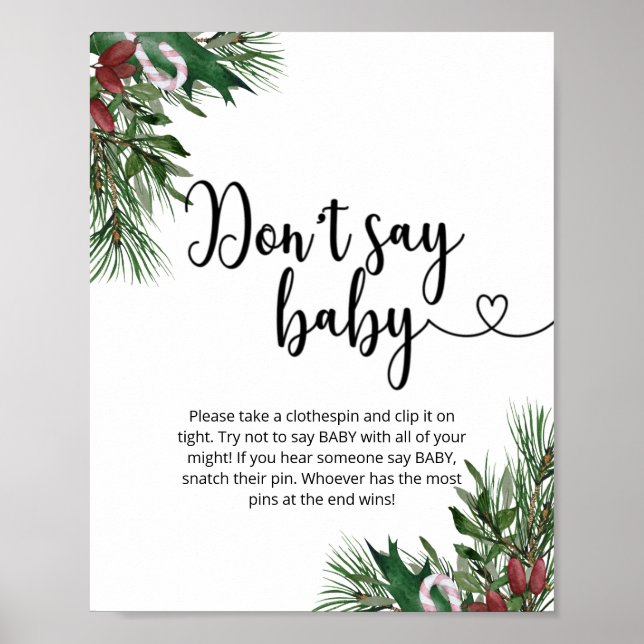 Christmas floral Don't say baby Poster (Front)