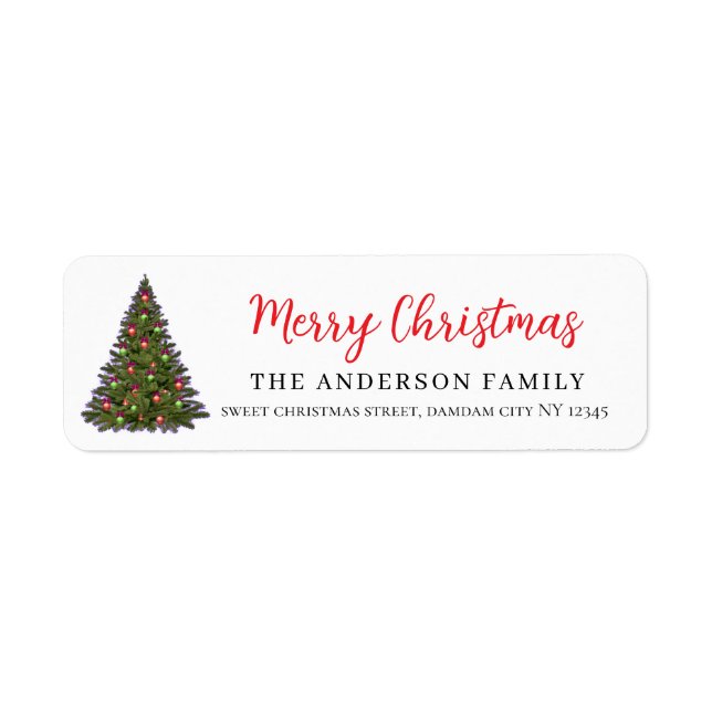 Christmas Floral Elegant Simple Return Address (Front)