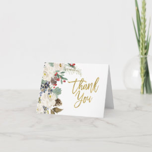 Christmas Floral Folded ThankYou Card