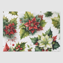 Christmas Floral Green and Red