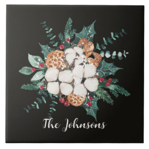Christmas Floral Greenery Tile