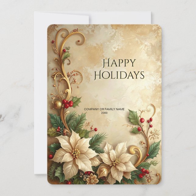 Christmas Floral Holiday Card (Front)