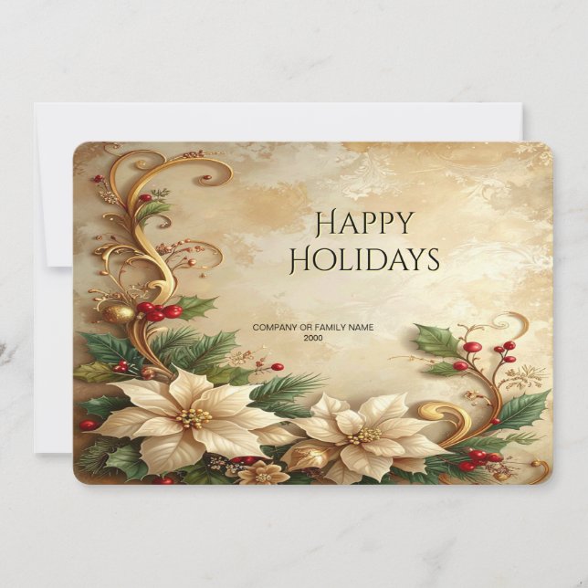 Christmas Floral Holiday Card (Front)