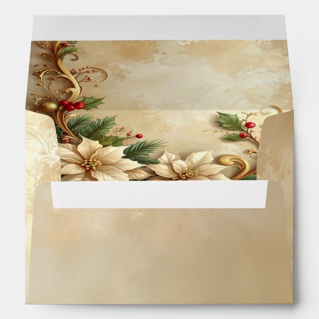 Christmas Floral Holiday Envelope (Back (Bottom))