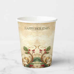 Christmas Floral Holiday Paper Cups