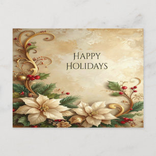 Christmas Floral Holiday Postcard